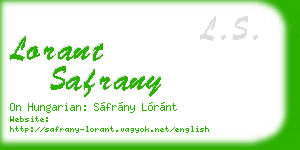 lorant safrany business card